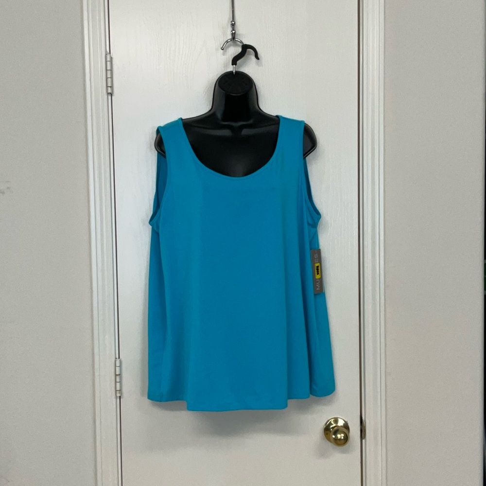 Multiples Blue Boxy Tank Top Relaxed Fit